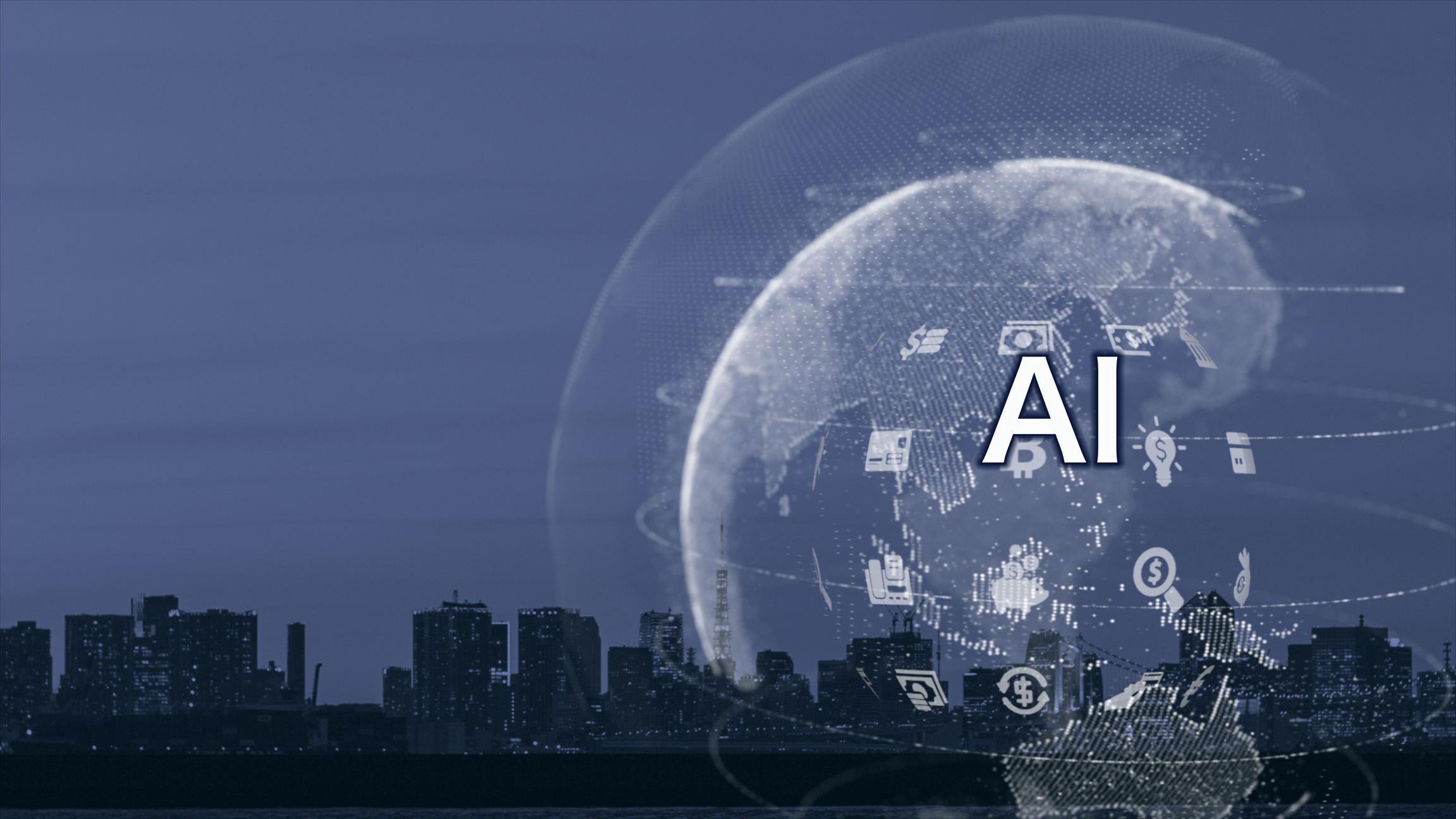 Digital world 5G AI IoT Fintech